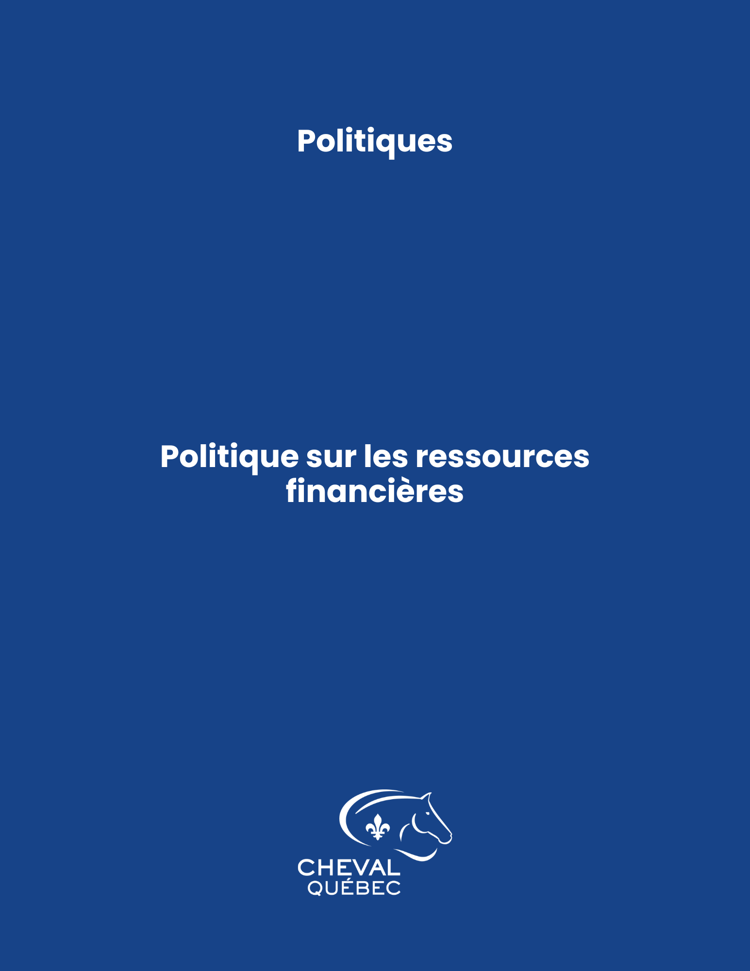 Politique sur les ressources financières